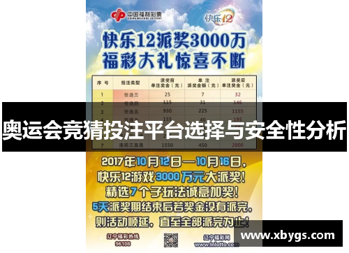 奥运会竞猜投注平台选择与安全性分析 奥运会竞猜投注平台选择与安全性分析